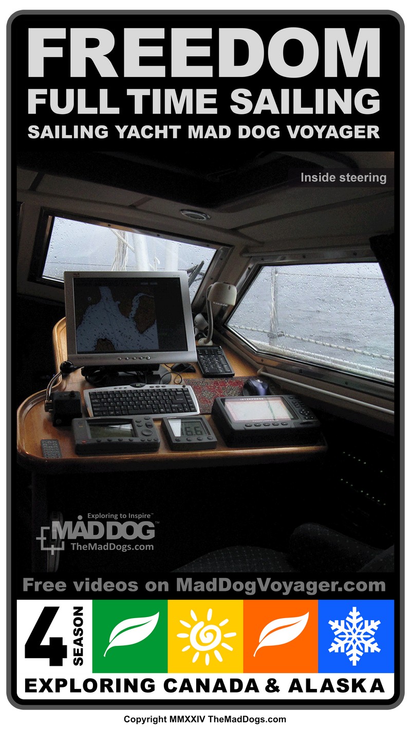 Inside navigation/steering station on our CR 400DS